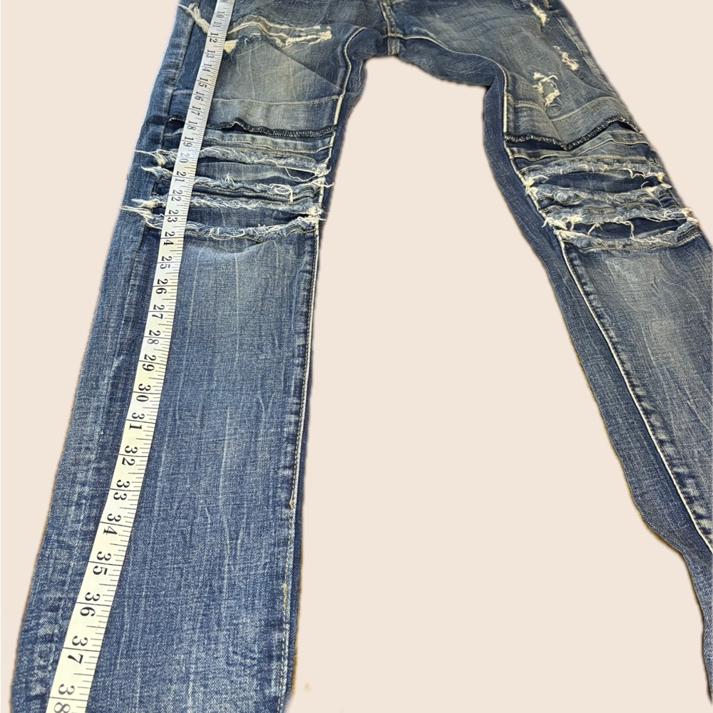 DOPE Men's Distressed Blue Straight Jeans 28